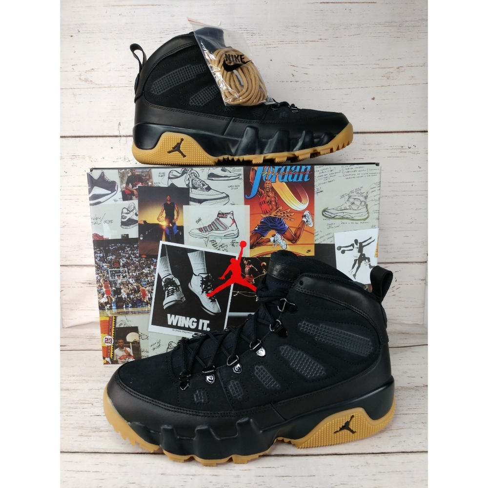 Air Jordan 9 Retro Boot NRG Black Light Brown Utility Activewear Sneakers